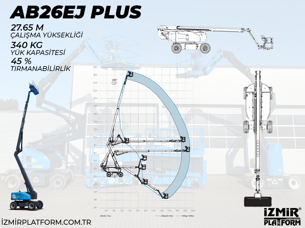 Ak�l� Eklemli Manlift Platform 28 Metrelik Kiralama